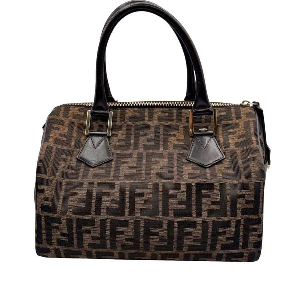 Fendi Zucca Brown and Black Satchel | Very Good Condition